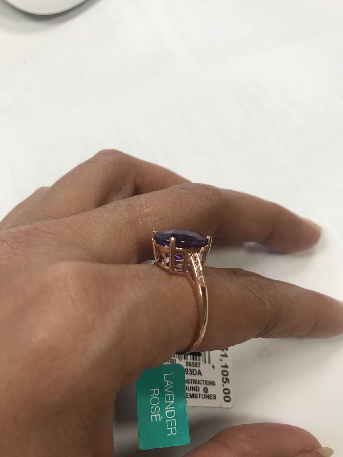 14.85 ct Checkerboard Cushion Amethyst & Diamond Cocktail Ring in 14k Rose Gold