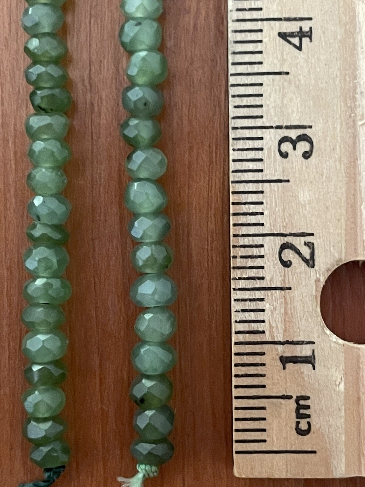 Green Jade Faceted Roundelle Semi-Precious Stones Loose Beads