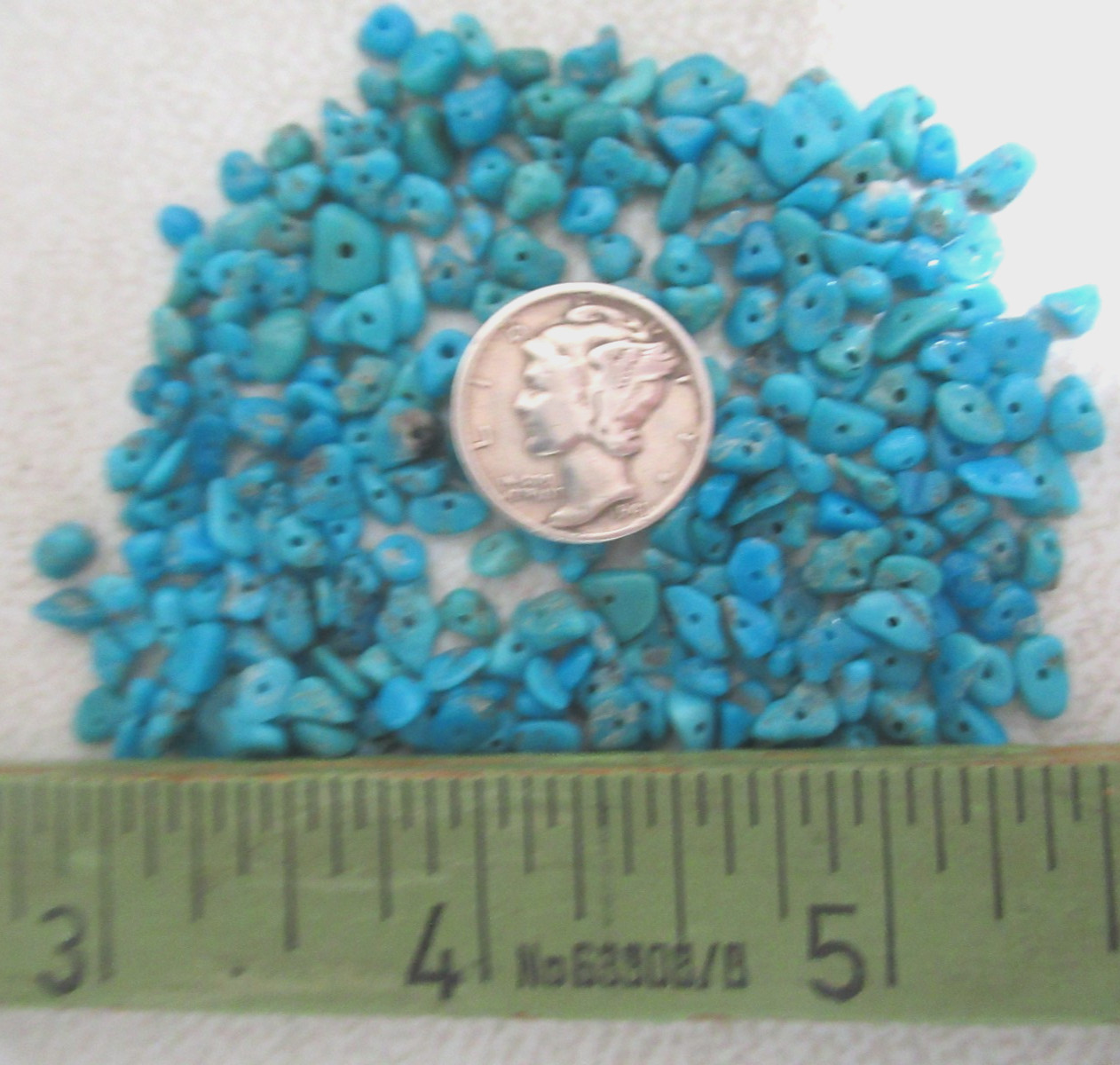 SLEEPING BEAUTY TURQUOISE 1/2 OZ SM DRILLED NUGGETS 4 X 4mm to 8 X 3mm #834