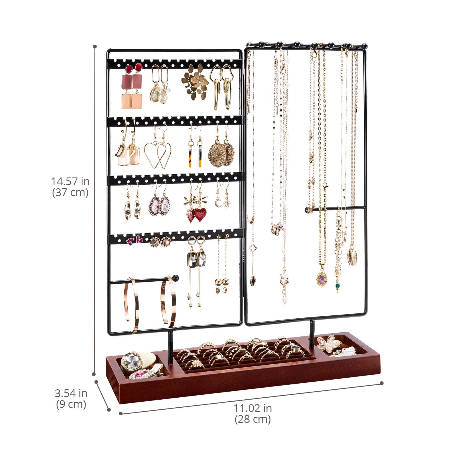 ProCase Jewelry Organizer Stand Earring 11.81 x 4.72 x 16.93 inches, Black