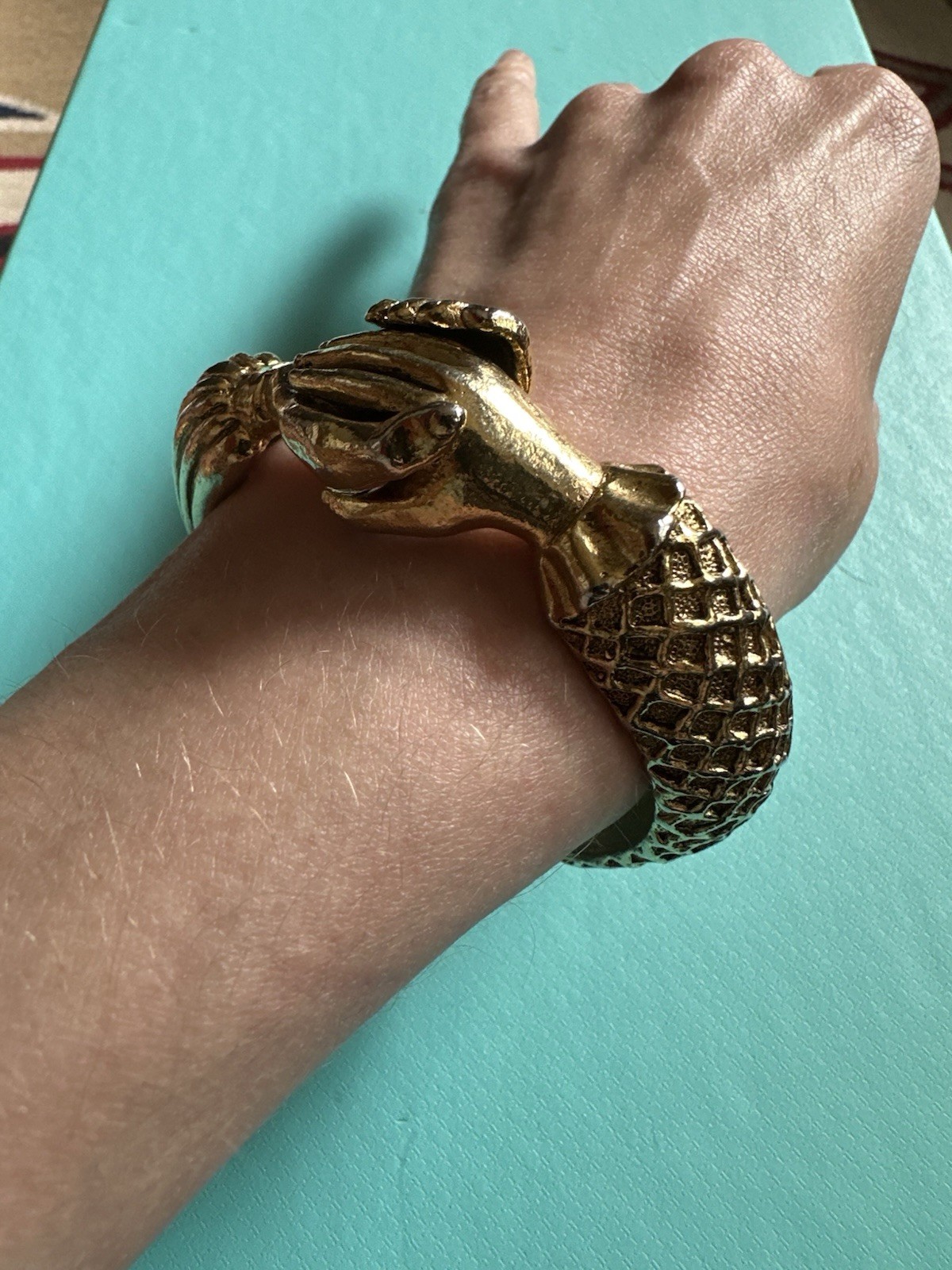 Vintage Diana Love For Trifari Elizabethan Clasping Hands Bracelet