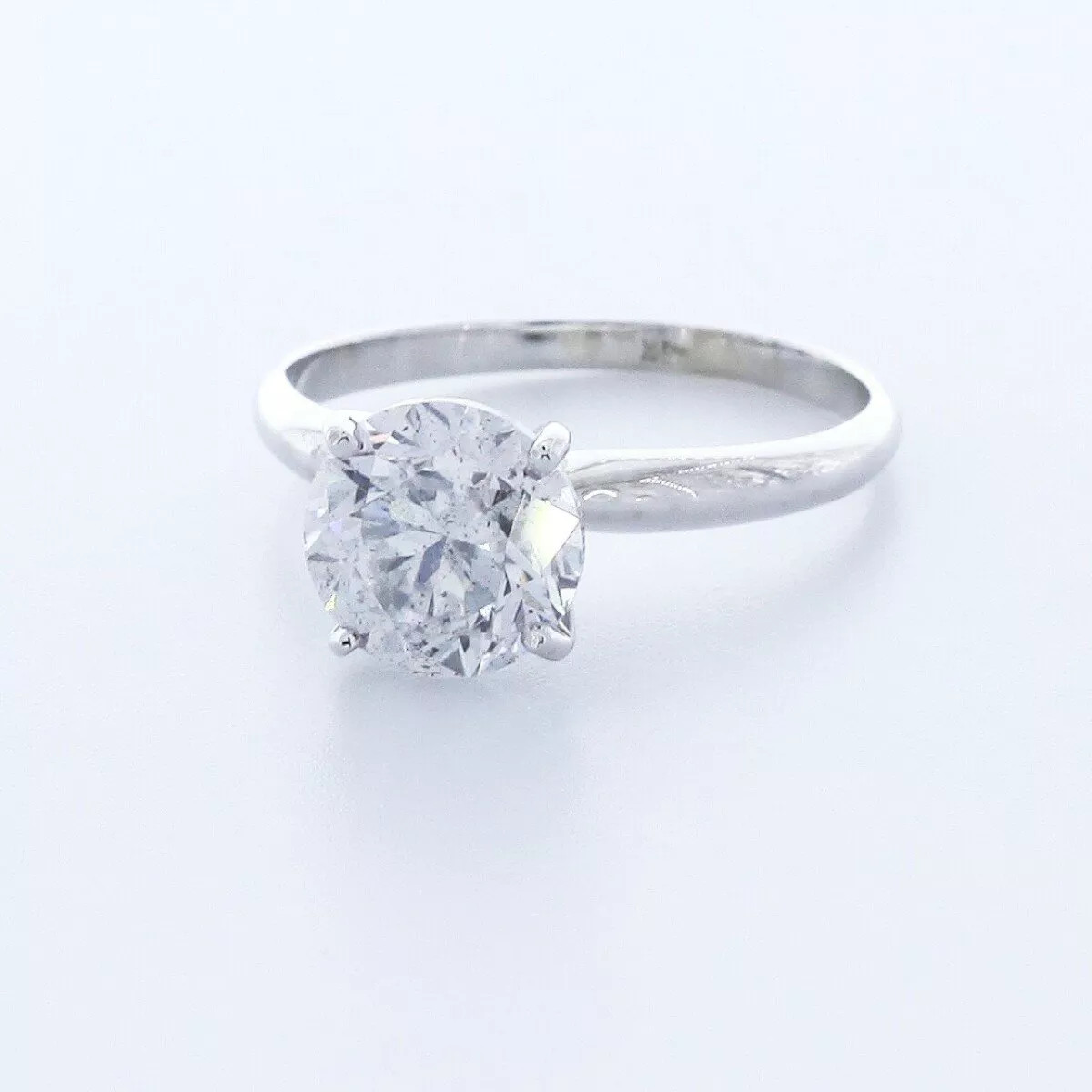 Solitaire Engagement Ring 14K Gold Classic 2.51 CT Round Natural Diamond D SI2
