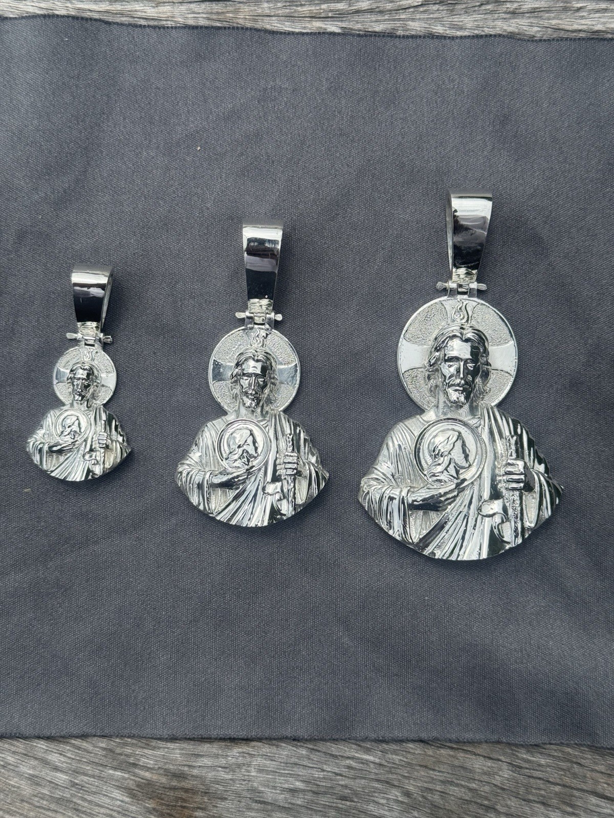 925 Sterling Silver Saint Jude Thaddeus Pendant – 1″ , 1.5″ , 2″