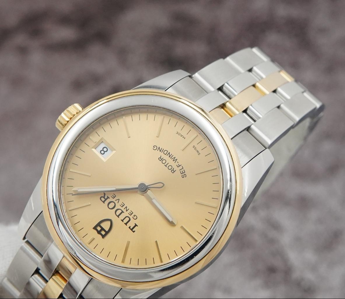 Tudor Glamour Date Ref. 55003 Champagne Dial Gold and Stainless 36mm Mens Watch