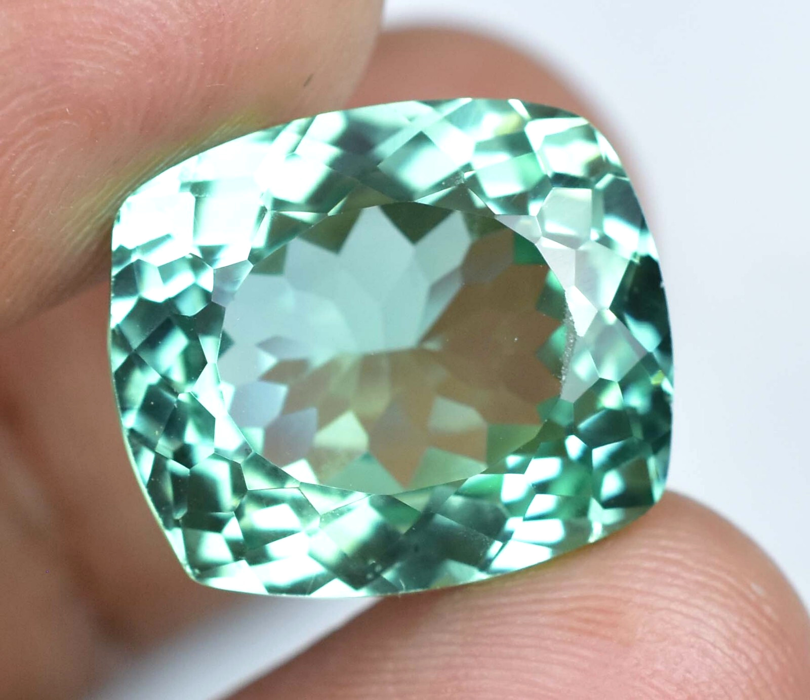 Natural Montana Green Sapphire 21.10CT Certified Cushion Stunning Loose Gemstone