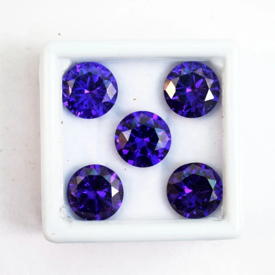 52.00 Carat Flawless Purple Amethyst Round Cut Certified 5 Pcs Gemstone Lot