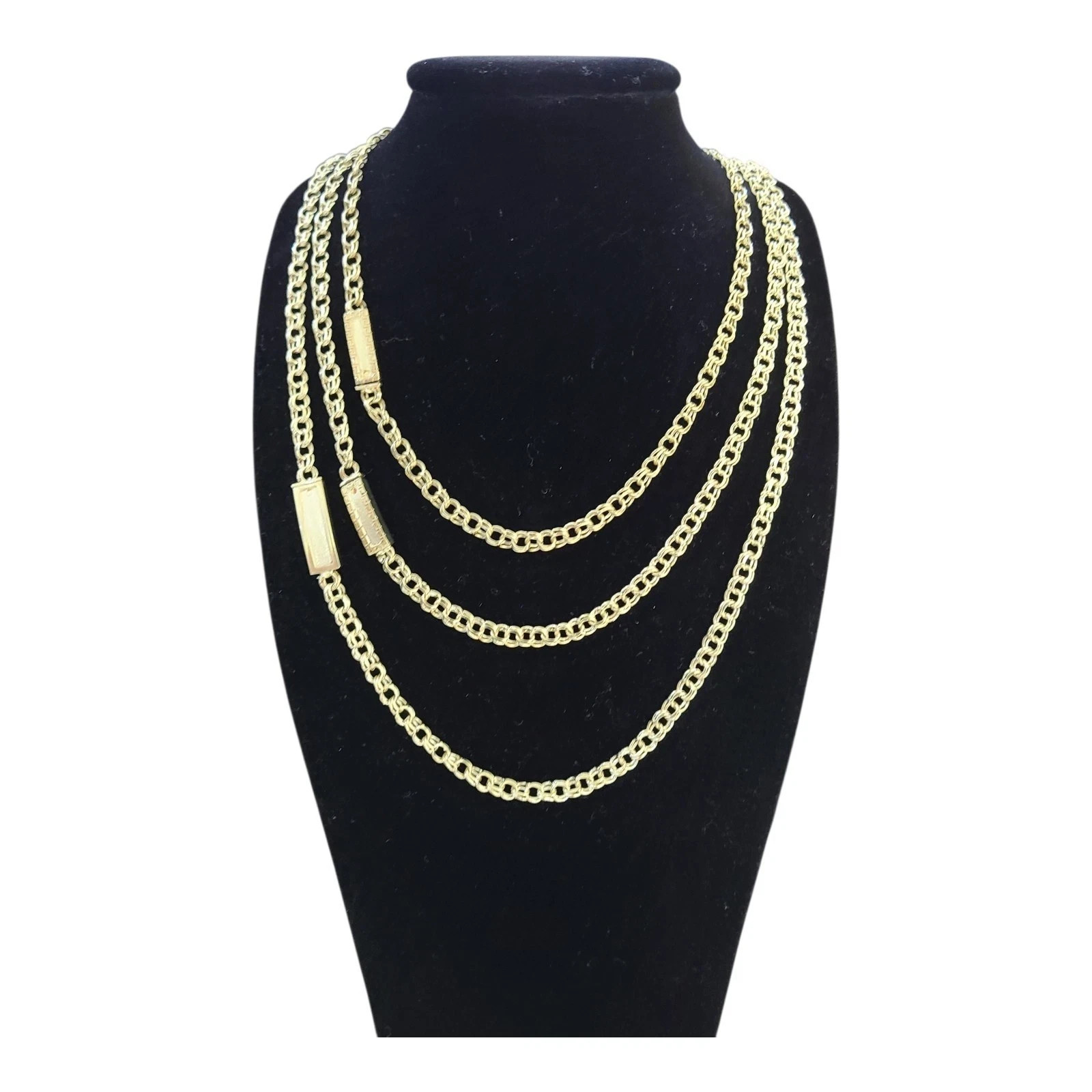 Real 10K Solid Yellow Gold Chino ID Link Chain Necklace 5mm 22″ Box Lock Mens