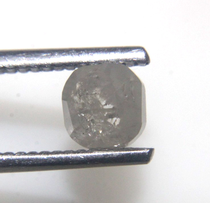 1.00cts Natural Gray White Cushion Shape Rose Cut Diamond 5.60×5.43×2.89 MM