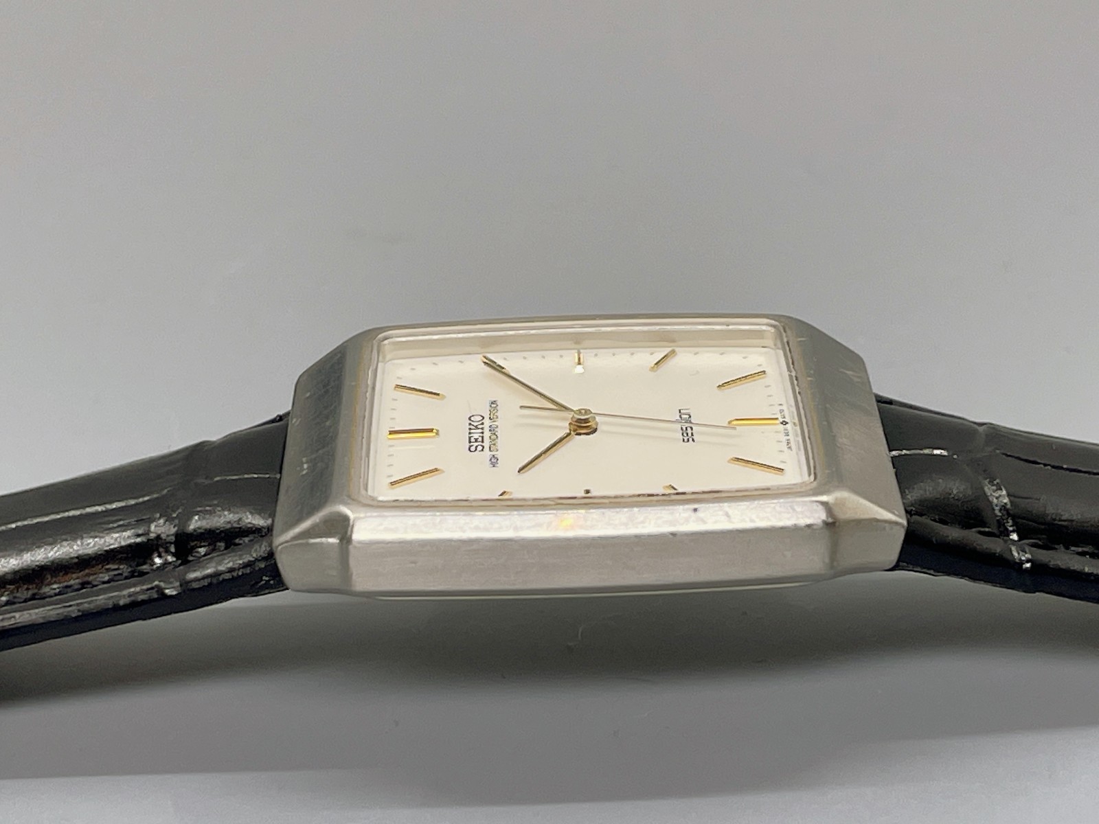 Vtg1990 Seiko Session 5E31-5A70 Silver Square 28mm Qz Men’s Watch -US Stock