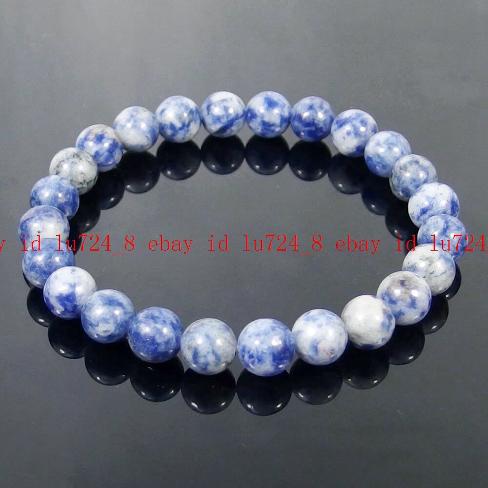 8mm Natural Agate Jade Jasper Gems Beads Stretchy Bracelet Crystal Healing 7.5″