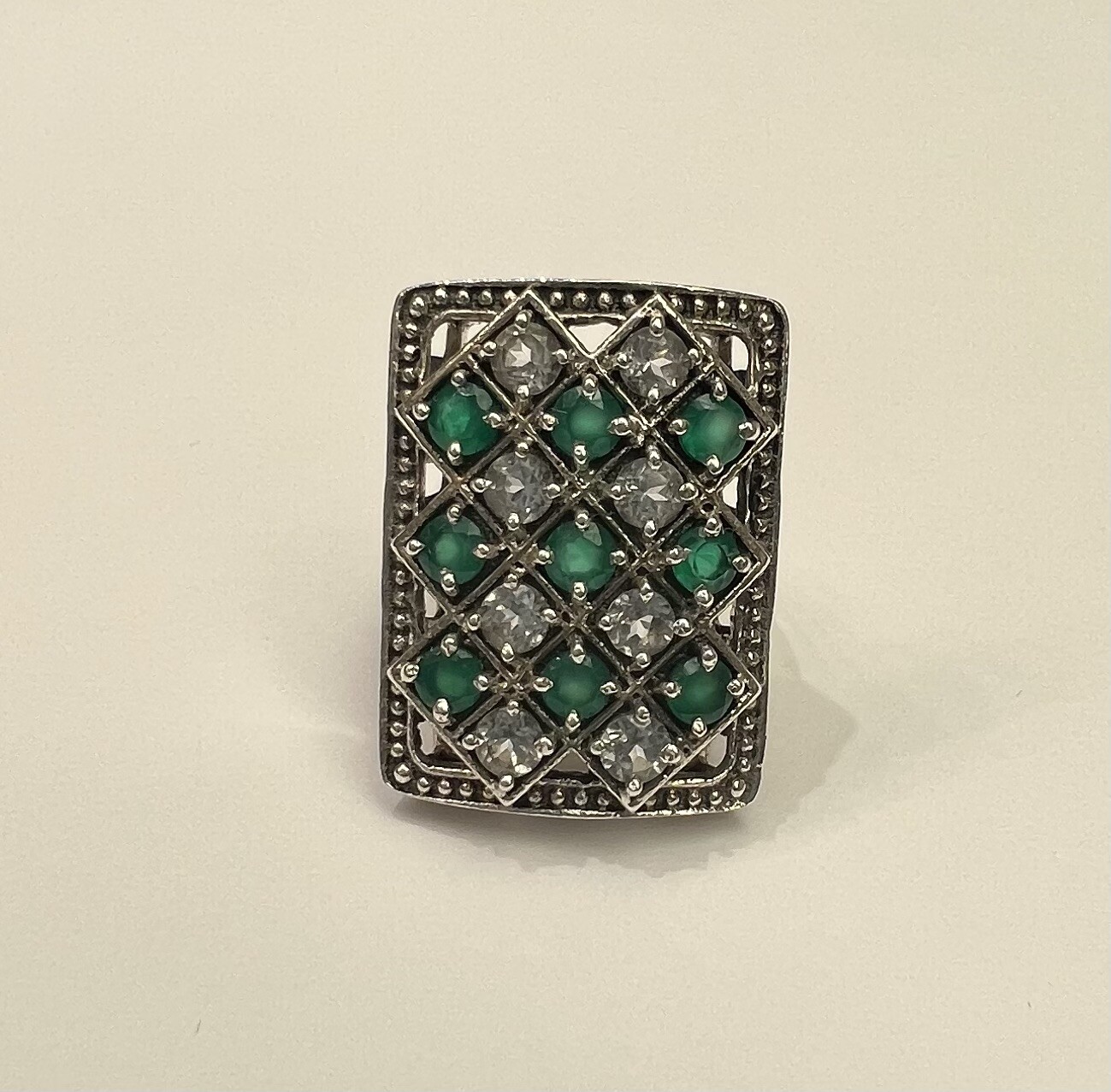 NICKY BUTLER 925 STERLING SILVER MULTI GEMSTONE RING 8.7 GRAM, SIZE 6.7