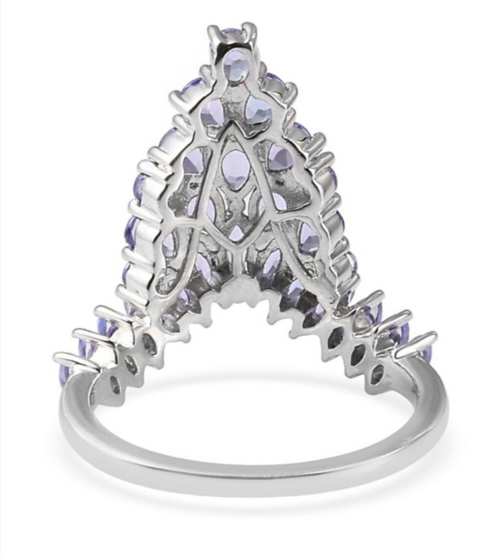 2.76 ctw Tanzanite Ring in Platinum Over Sterling Silver, Size 8 ERV $559.99