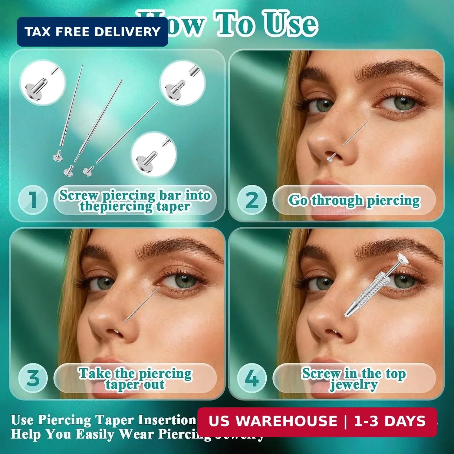 Piercing Taper Ball Grabber Tool for Changing Jewelry – Anti-Slip Piercing Ball