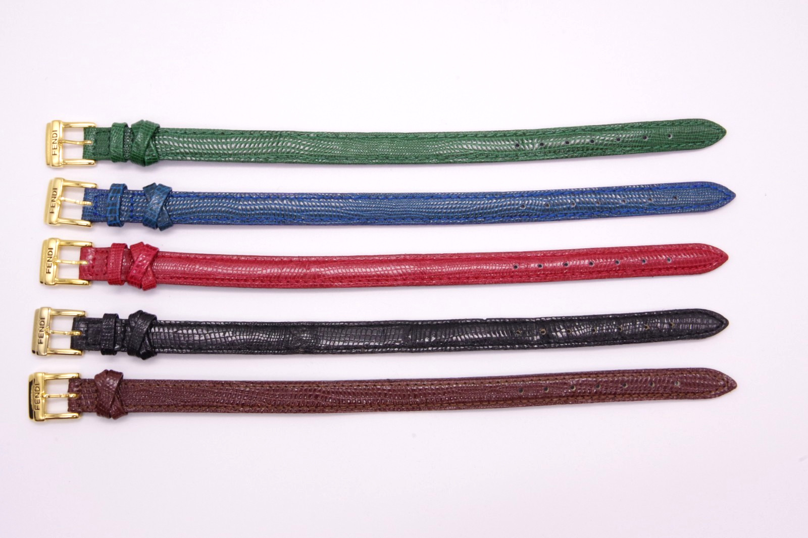 🎦Vintage! [Near MINT /Box] FENDI 640L Change Belts 5 Colors Qz Women’s JAPAN