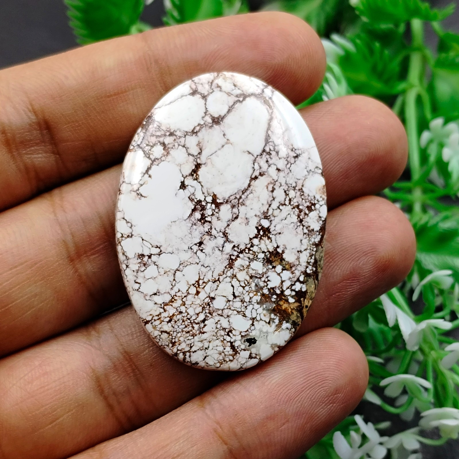 Natural Wild Horse Magnesite Cabochon, 67 CTS Loose Gemstone For Jewelry Making