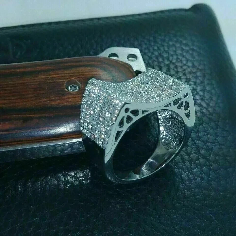 3 Ct Round Cut Real Moissanite Men’s Wedding Band Pinky Ring 925 Sterling Silver