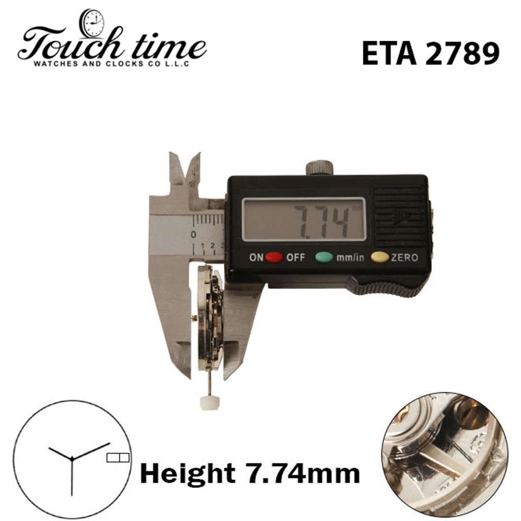 ETA 2789-Swiss Movement-White Date/Czech Day Disk At 3-H:7.74mm-3 Hands