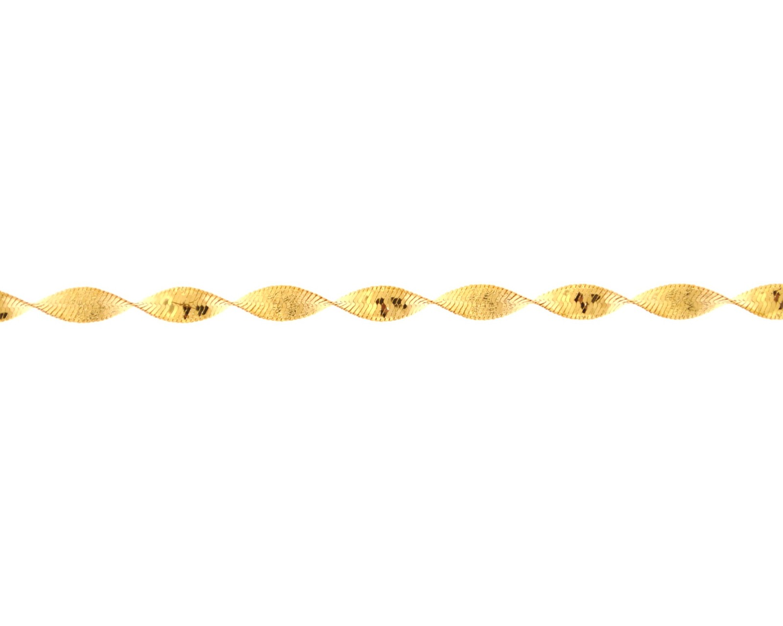 Vintage 14K Yellow Gold 3.60mm Herringbone Twist Chain 20″ Italy