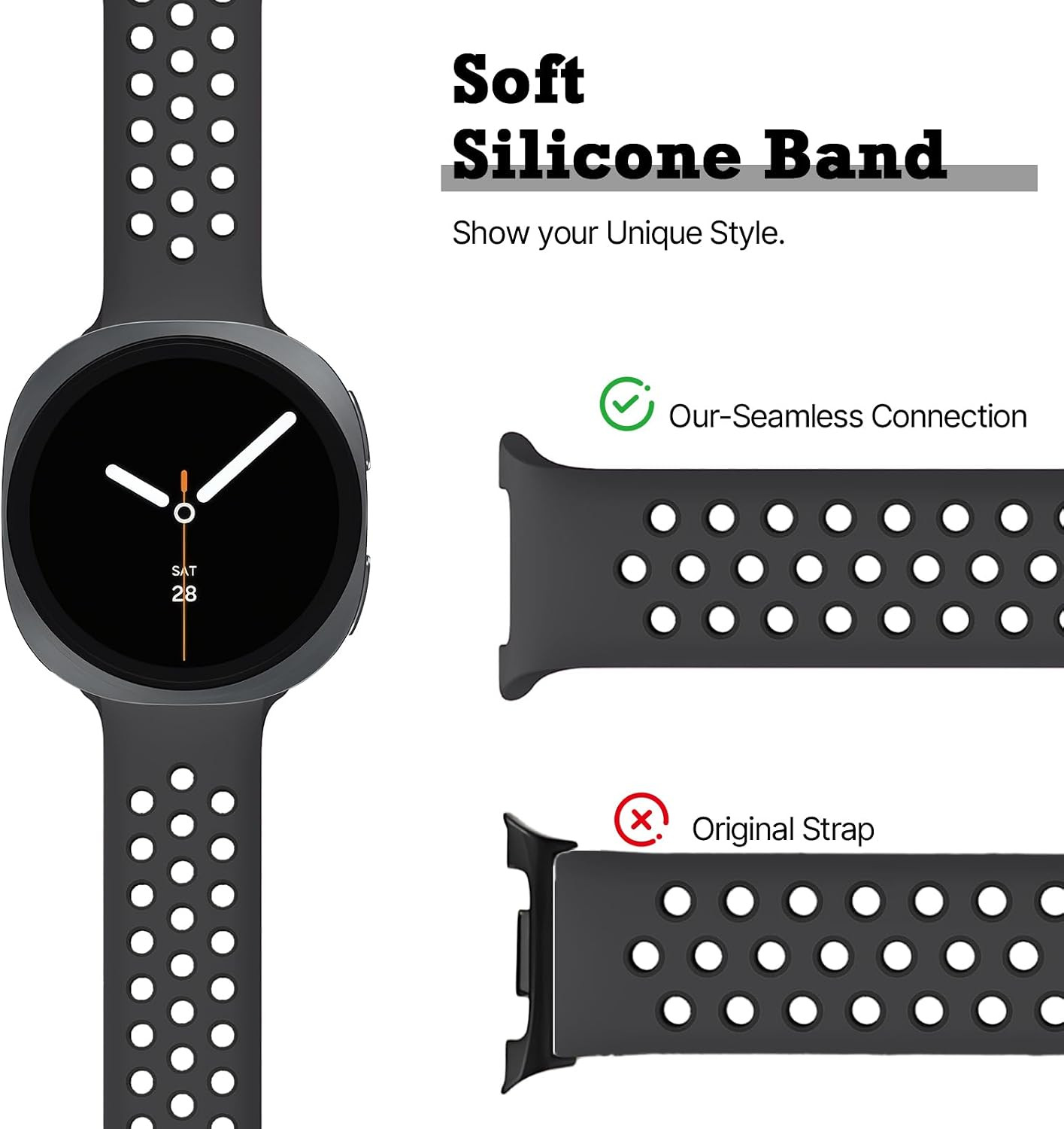 No Gap Sport Band Compatible with Samsung Galaxy Watch 8 Band 40Mm 44Mm/Galaxy W