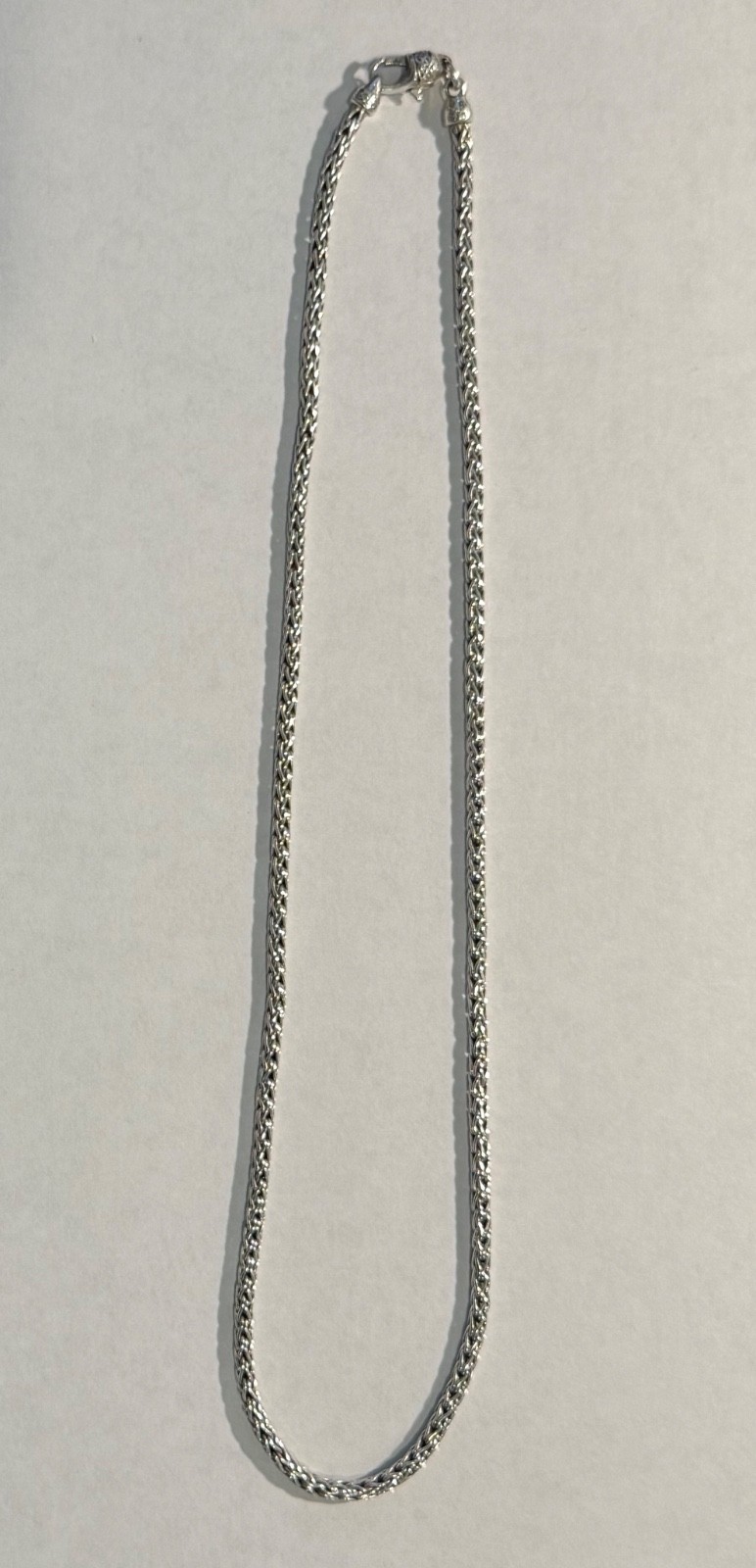 Keith Jack Handmade 925 Sterling Silver Dragon Weave Round Chain 3mm. 20in.