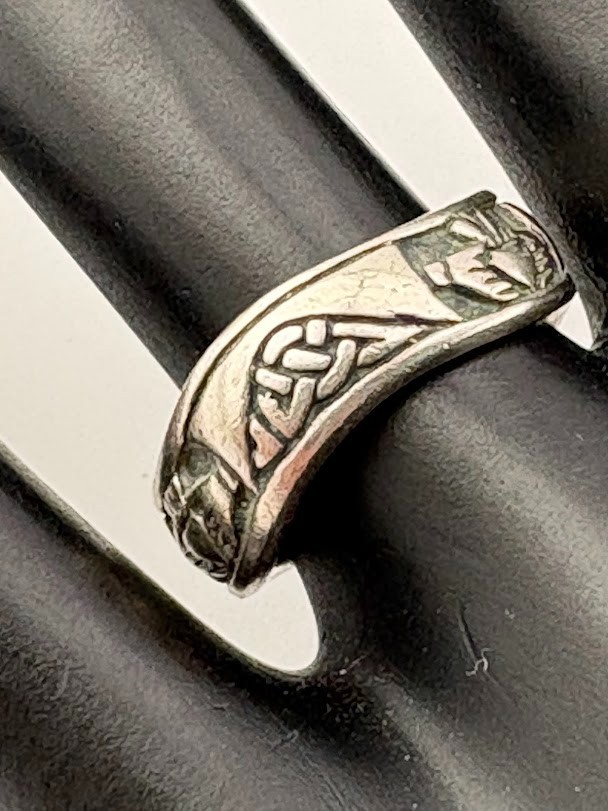 PETER STONE PSCL 925 STERLING SILVER CLADDAGH 6.8MM BAND RING SIZE 6.5 3393