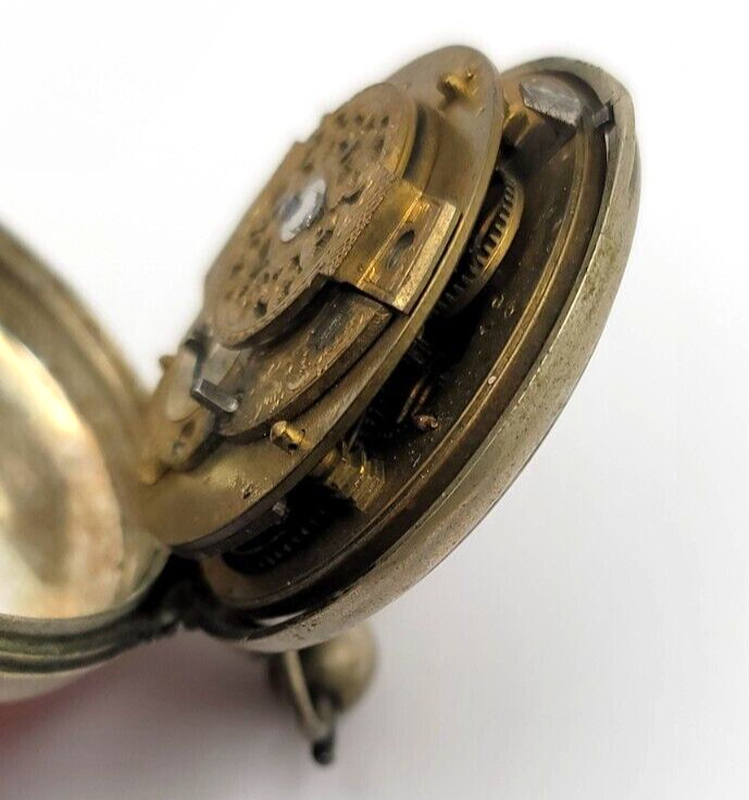 Rare Antique Samson London Verge Fusee pocket watch, double cased AS IS
