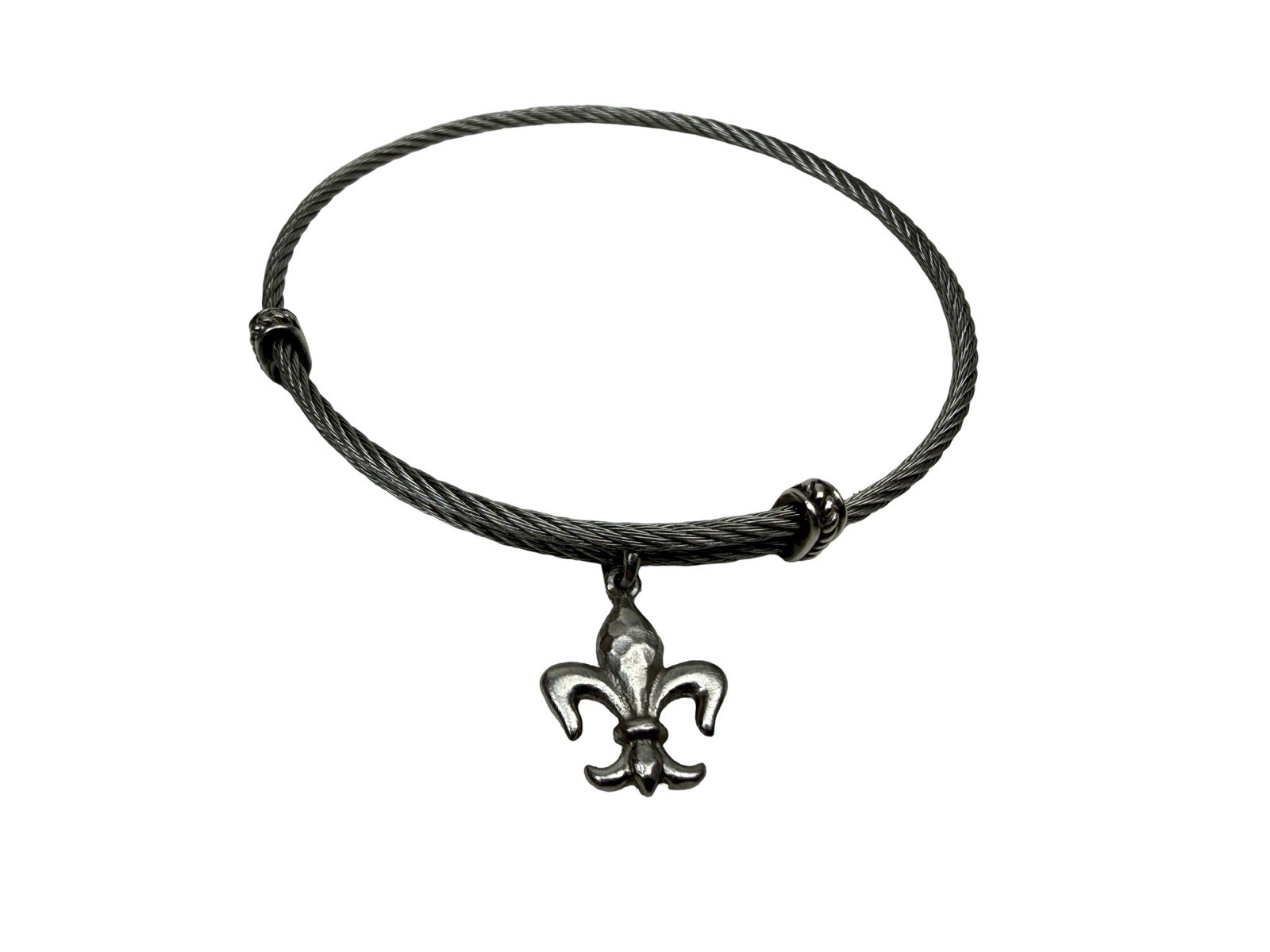 925 Gabriel & CO SOHO FLEUR-DE-LIS Charm Bracelet Sterling Silver / Stainless