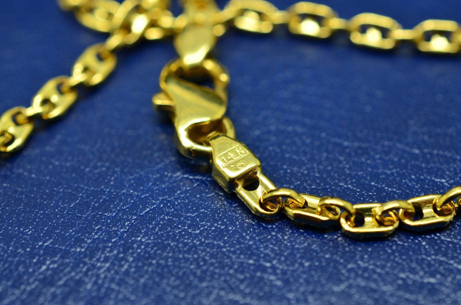 16″ 14K Yellow Gold Anchor / Mariner Chain Necklace 2.4mm 6.3 grams