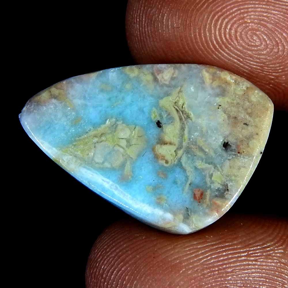25.05 CT Natural Dominican Nice Blue Larimar Stone Fancy Cabochon
