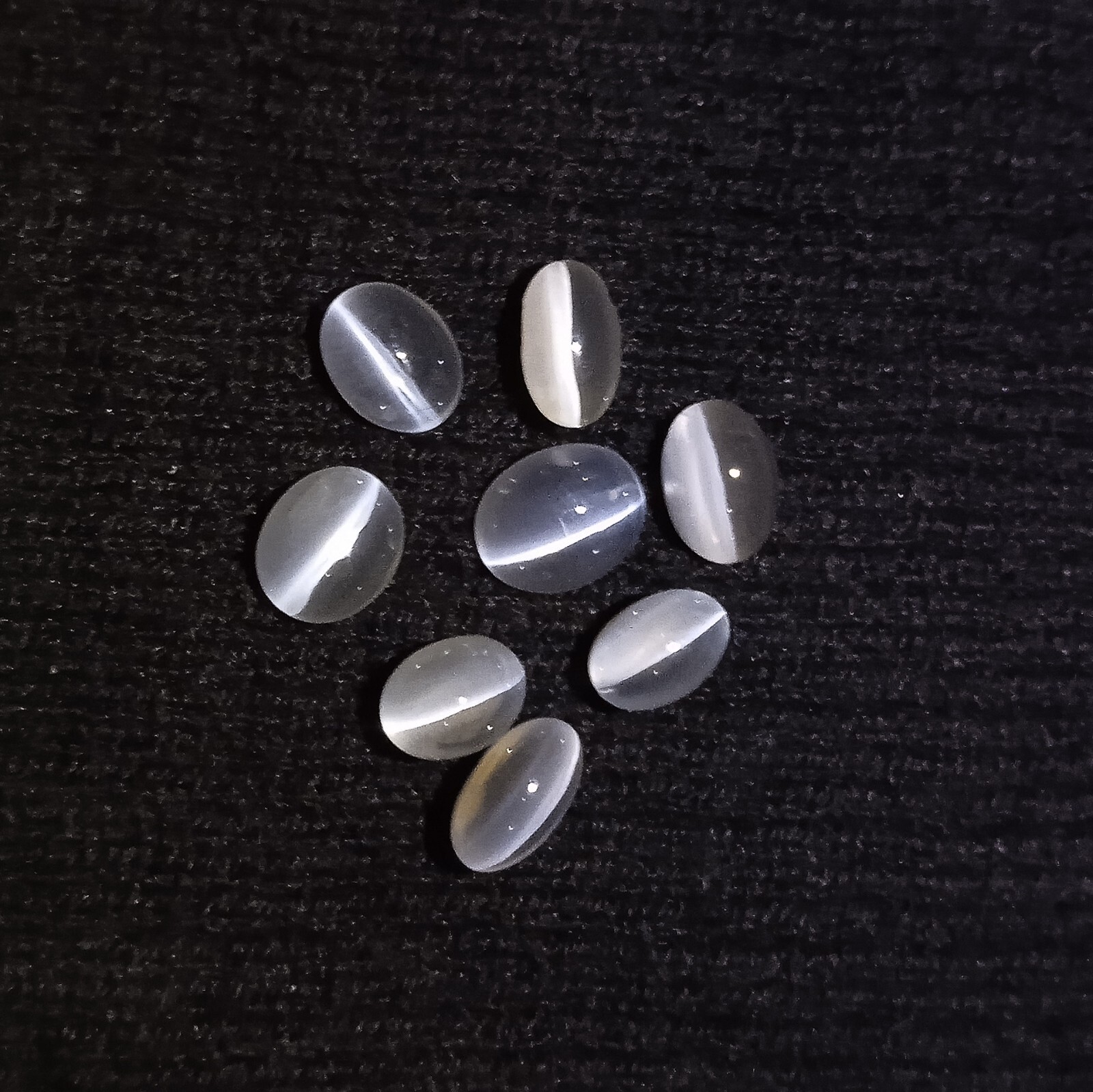 15 Carat 8×5.5-9.2×7.5 MM Natural Sillimanite Cat’s Eye Oval Shape 8 Piece Lot