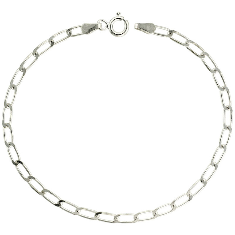 1.5mm to mm Sterling Silver Long Link Curb Chain Necklace, Made in Italy