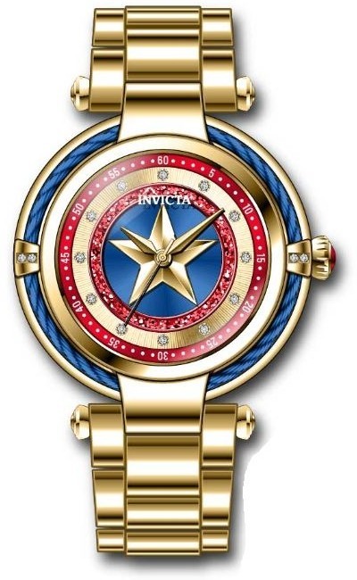 Invicta Marvel Captain America Women’s 40mm Limited Edition Crystals Watch 36952