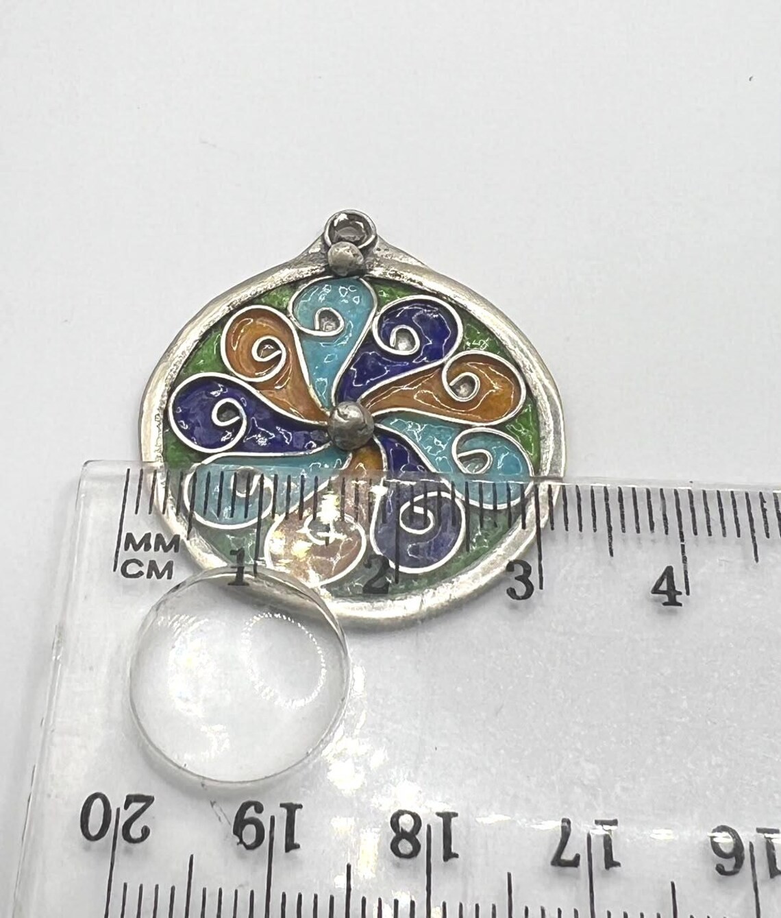 Sterling Silver Kabyle Amulet Pendant Enamel Berber Tribal Ethnic Boho