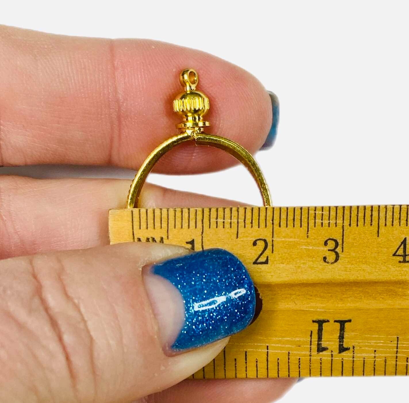 LUX Gold Tone Coin Holder Pendant, US Penny /Cent, 19mm Bezel Setting, Screw Top
