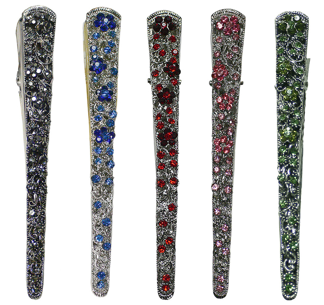 Set of 5 Crystal Alligator Duckbills Beakclips Serrated Edge NM86110-2-5