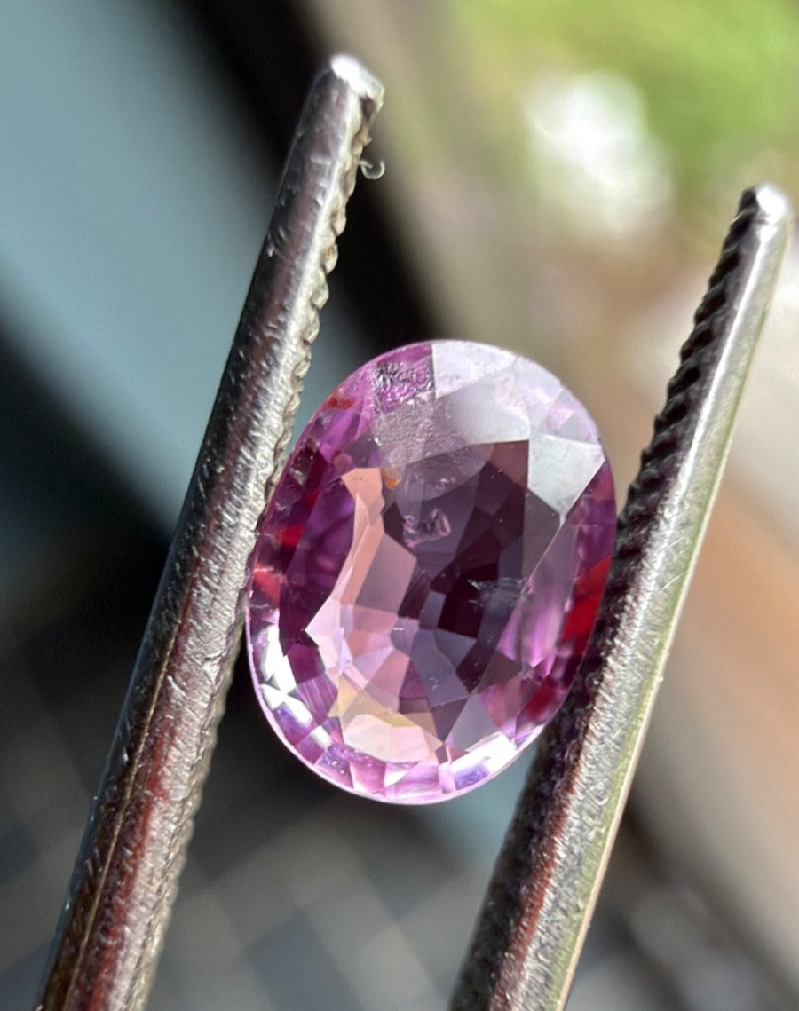 Glowing Pink/Padparadscha Natural Sapphire Gemstone Oval Cut .55 carats
