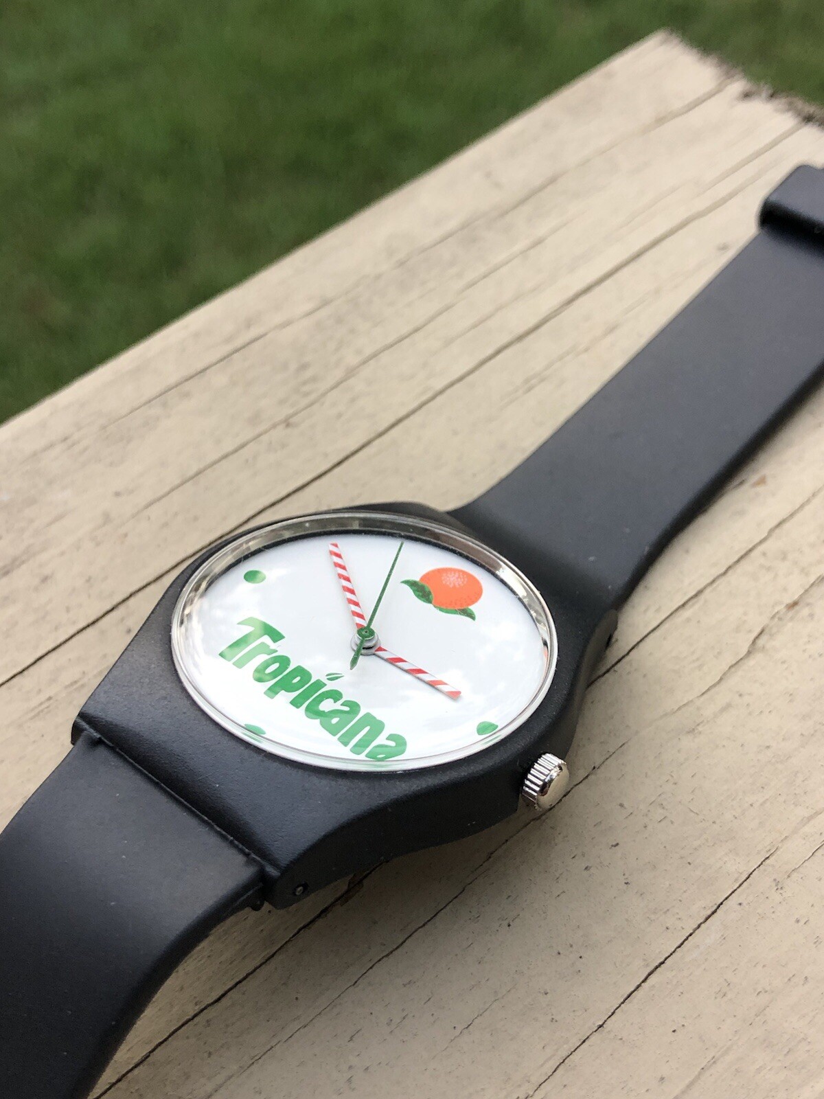 Vintage Black Tropicana Watch OJ Orange Juice Promo Wristwatch Not Tested