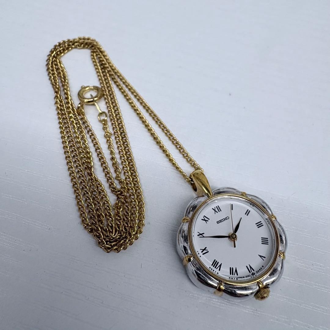 [Excellent Condition] SEIKO Necklace Watch/Pocket Watch 61cm