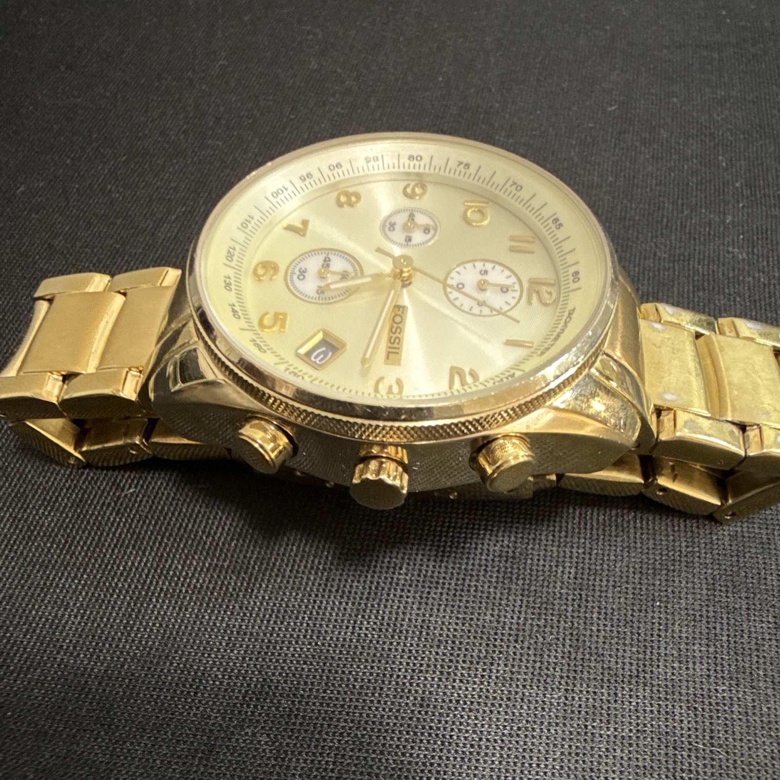 Fossil Men’s Gold Tone FS-4402 NEW BATTERY RUNS EXCELLENT!!