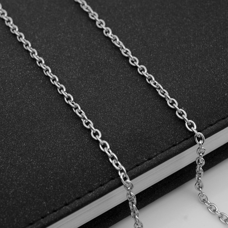 10pcs 3mm Stainless Steel “O” Shape Rolo Link Chain Necklace for Women Men