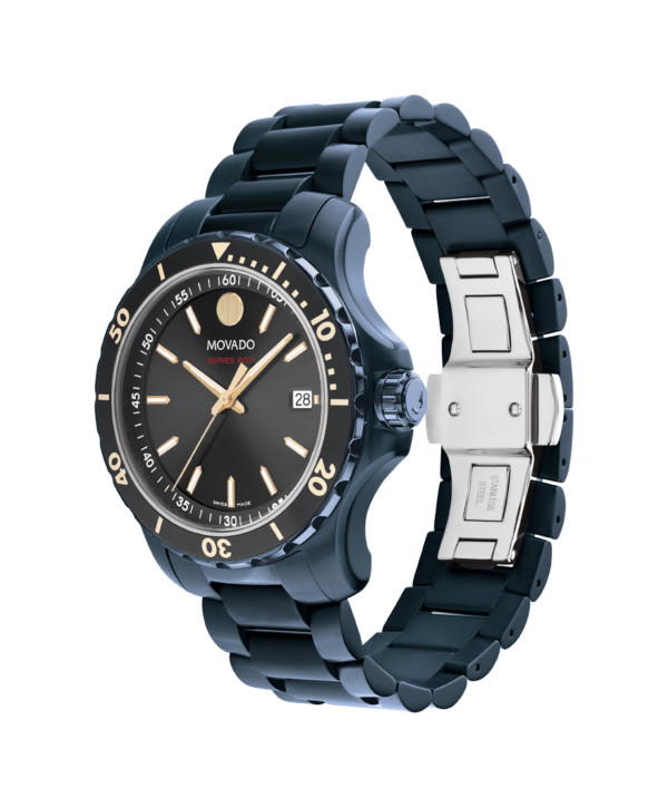 BRAND NEW MOVADO Series 800 Quartz Black Dial Unisex Watch 2600160 40mm