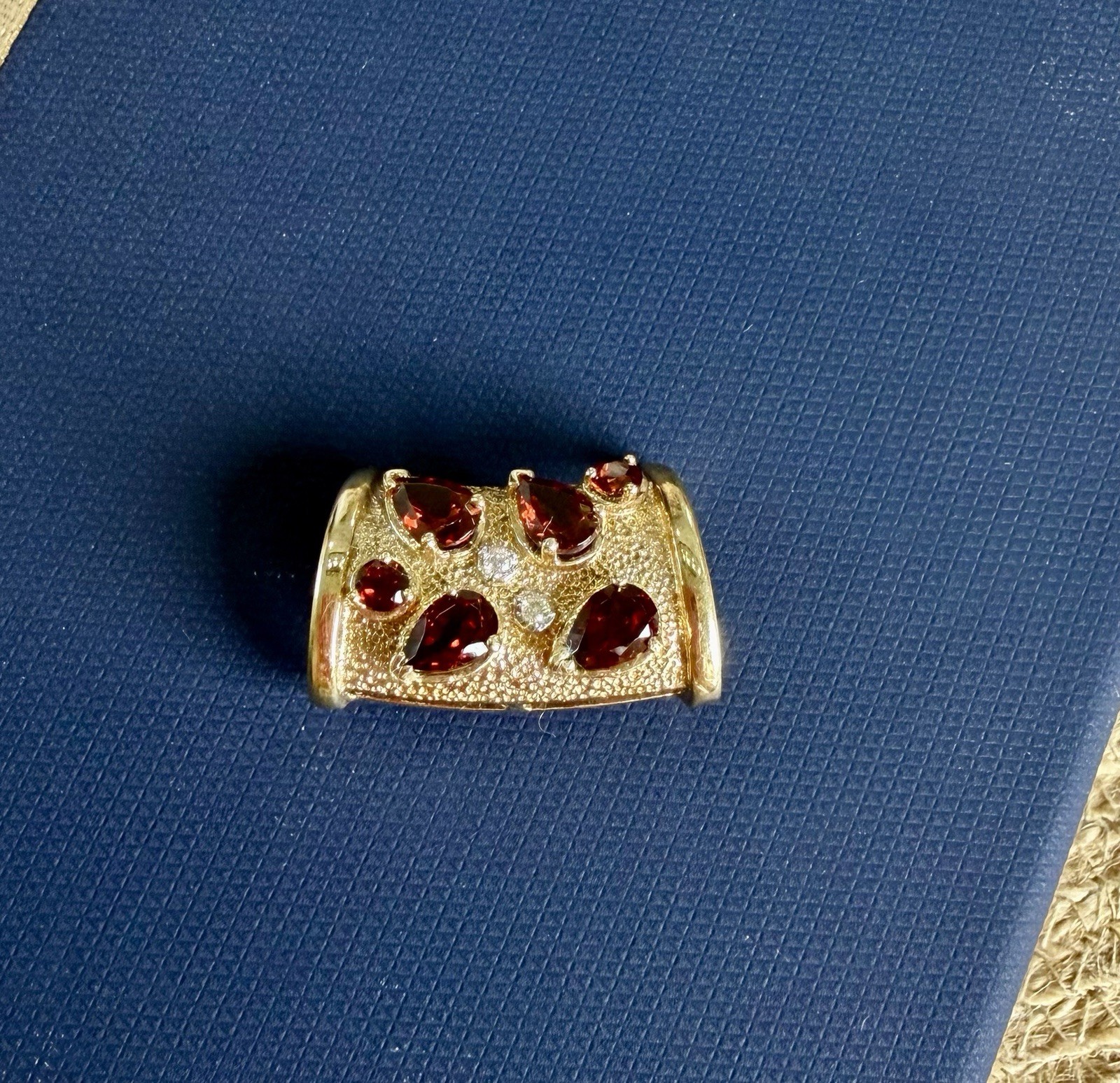14kt Y/Gold Garnet & Diamond Slide 5.4 grams
