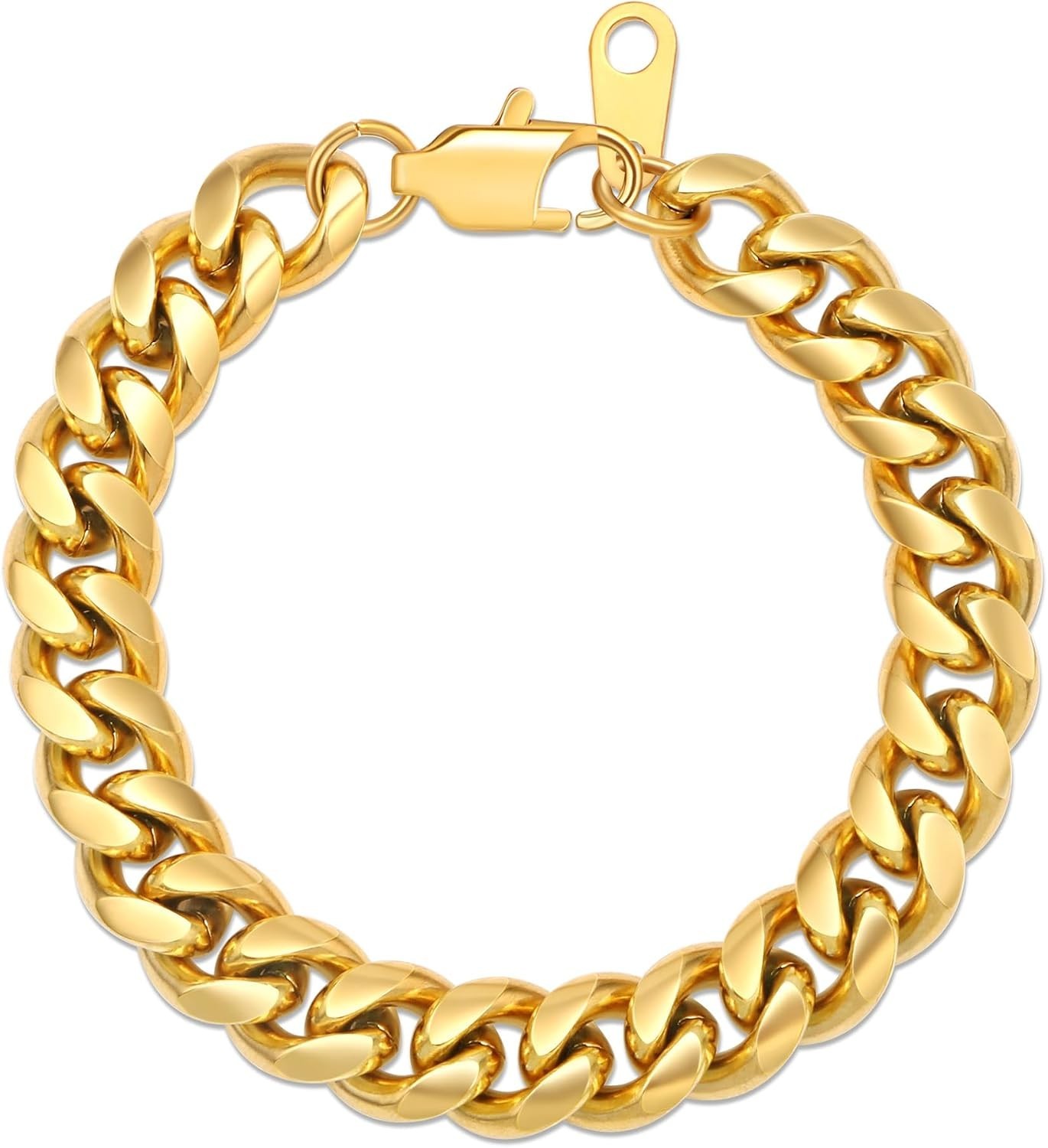 Luxury 18k Gold & Silver Cuban Chain Bracelet – Adjustable Sizes 6.5 to 9 Inch