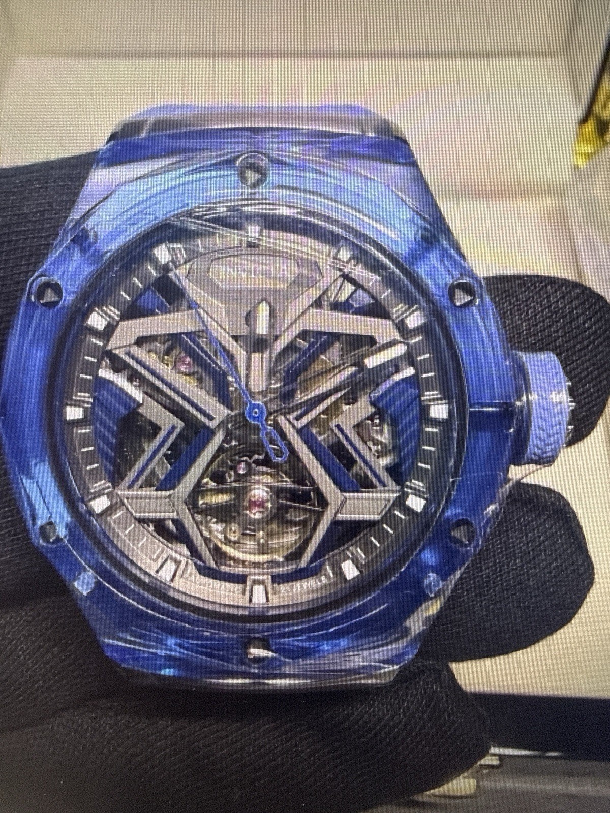 Invicta Celestial Orbitha 69543 Automatic Skeleton Blue K9 Case 45mm #automatic