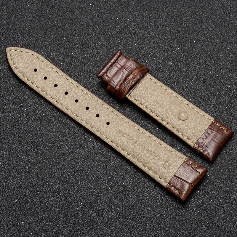 Quality Genuine Leather Watch Band Strap Alligator Grain 12-24mm Without Buckle