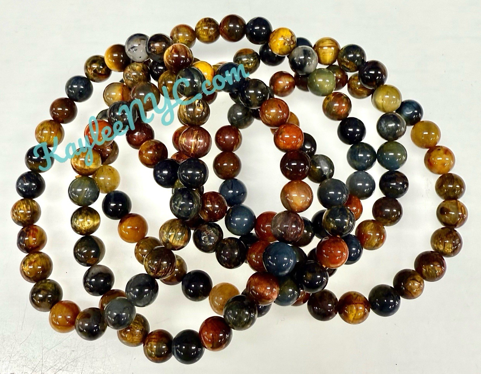 Wholesale 6 Pcs 7mm Pietersite Natural Crystal Healing Stretch Bracelet 7.5″