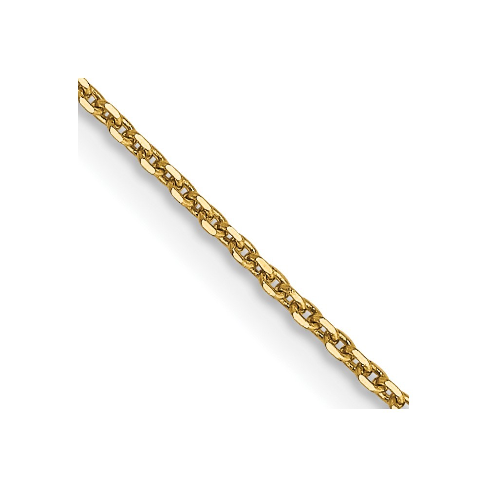 14K Yellow Gold .9mm Diamond-cut Round Open Link Cable Chain Necklace 22″ 2gm