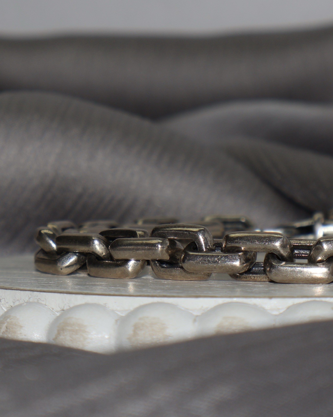 Sterling Silver Square Men’s Link Bracelet 26G/ 8in / 7mm
