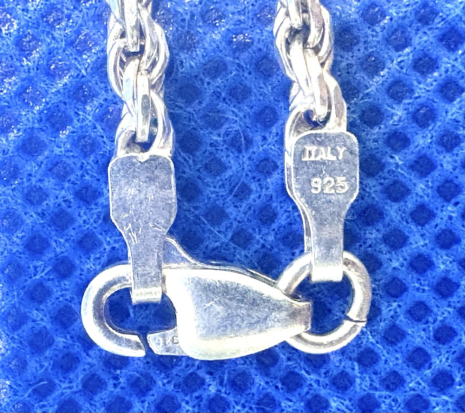 K64 Sterling 925 Silver Twisted Italy Rope Chain Necklace 19″ 51 cm 2.5 mm 9.37g