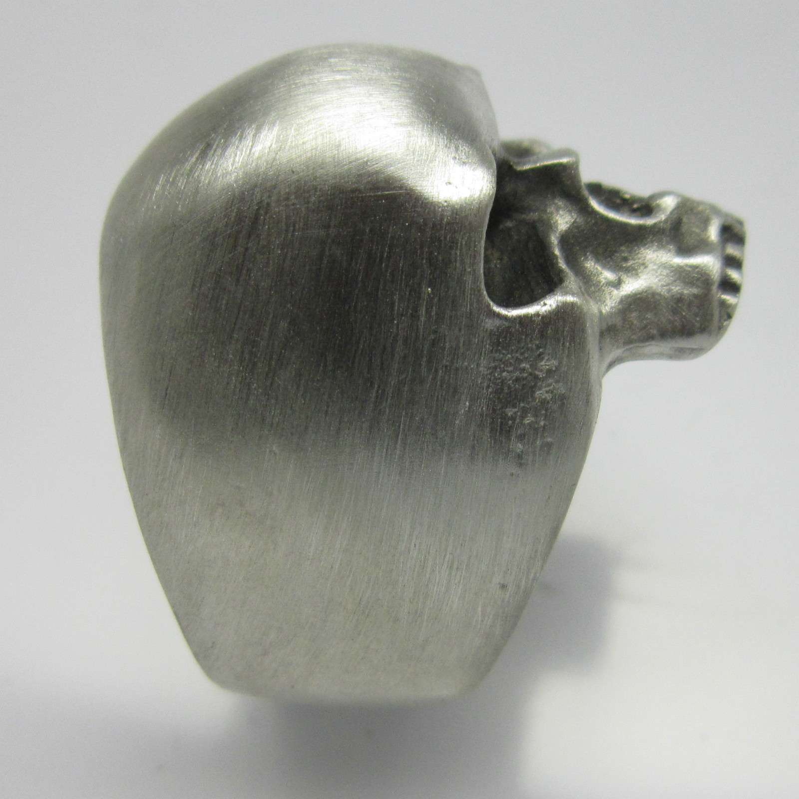 MJG STERLING SILVER UBER SKULL RING. SATIN FINISH. BIKER. FREE SIZING